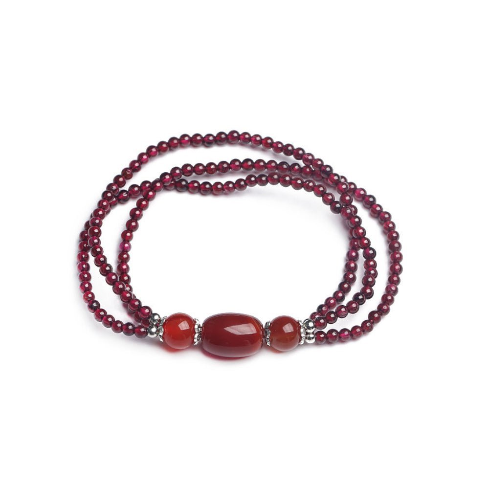 Bracelet énergétique grenat rouge et agate - Buddha Power Store