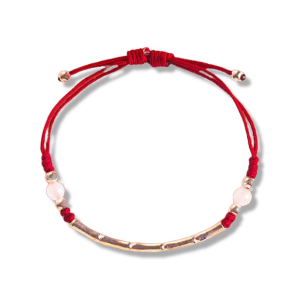 Bracelet en bambou en corde rouge - Buddha Power Store