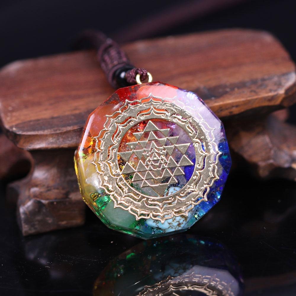 Sacred Sri Yantra Orgonite Chakra Necklace - Buddha Power Store