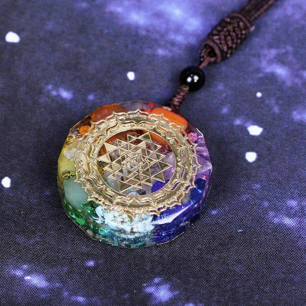 Shields Of Strength Necklace Men Sri Yantra Orgone Pendant//2 Inches//orgone Energy//black Tourmaline... Emf Protection Necklace - Foto 10
