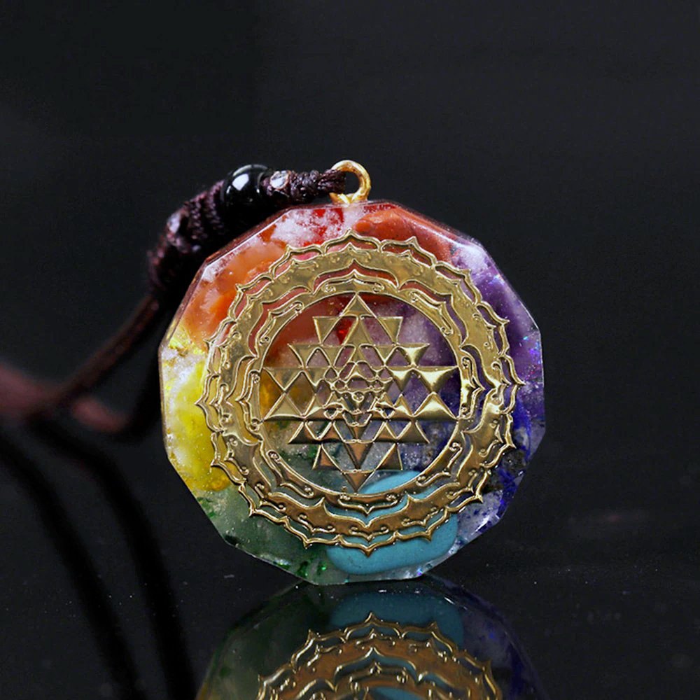 Sacred Sri Yantra Orgonite Chakra Necklace - Buddha Power Store