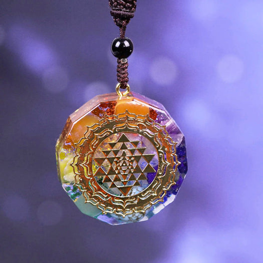Sacred Sri Yantra Orgonite Chakra Necklace - Buddha Power Store