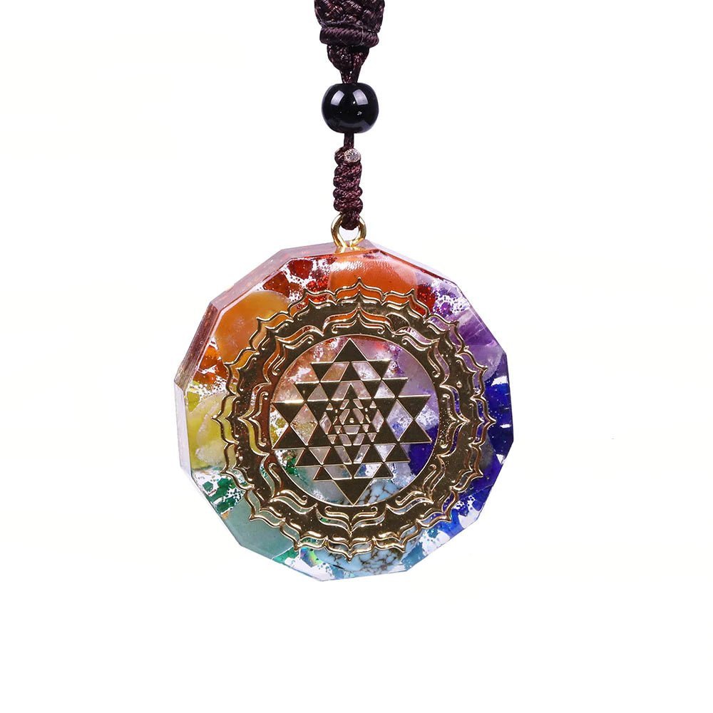 Sacred Sri Yantra Orgonite Chakra Necklace - Buddha Power Store