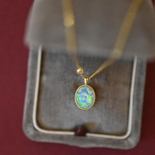 Snow White Opal Charm Necklace - Buddha Power Store