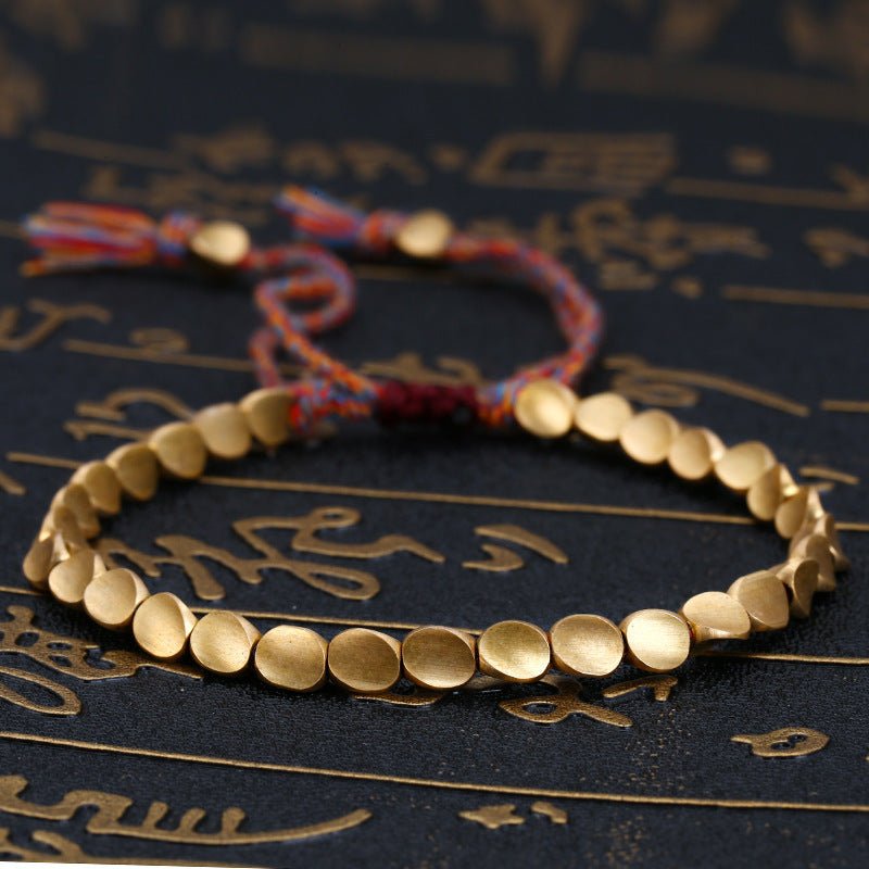 CHICIEVE Handmade Tibetan Copper Bead Bracelet – Adjustable Rope Bracelet, Lucky Amulet For Men & Women - View #7