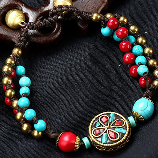 Tibetan Ethnic Turquoise Beads Bracelet - Buddha Power Store