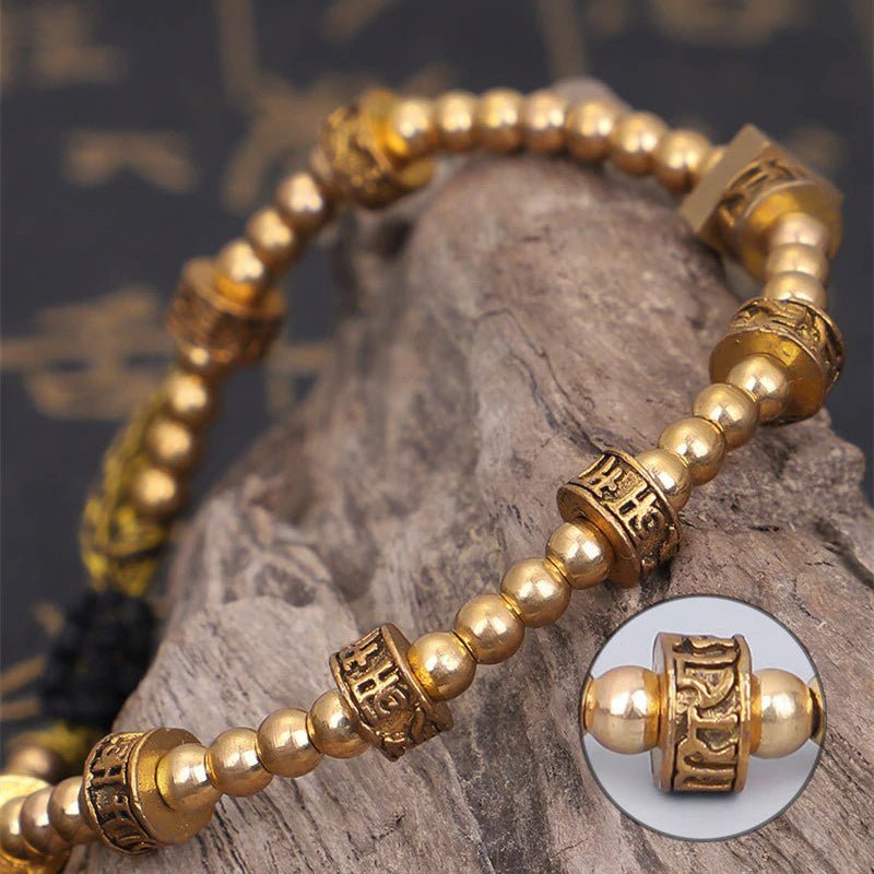 Tibetisches goldenes Mantra-Armband – Buddha Power Store