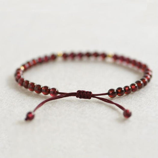 Weave Red String Garnet Bracelet for Career Success - Buddha Power Store
