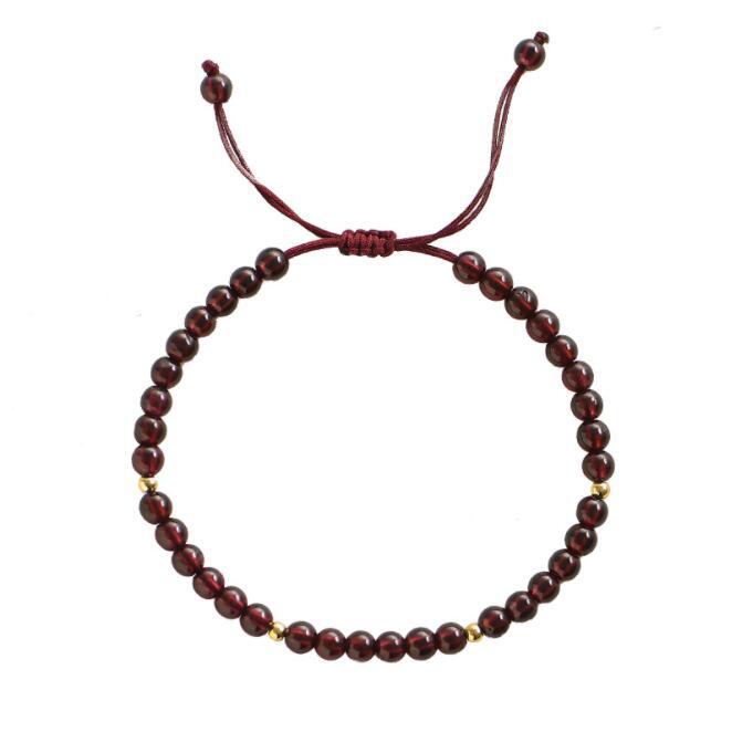 Weave Red String Garnet Bracelet for Career Success - Buddha Power Store