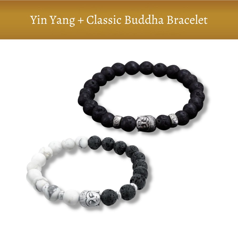 Yin Yang + Classic Buddha Bracelet - Buddha Power Store